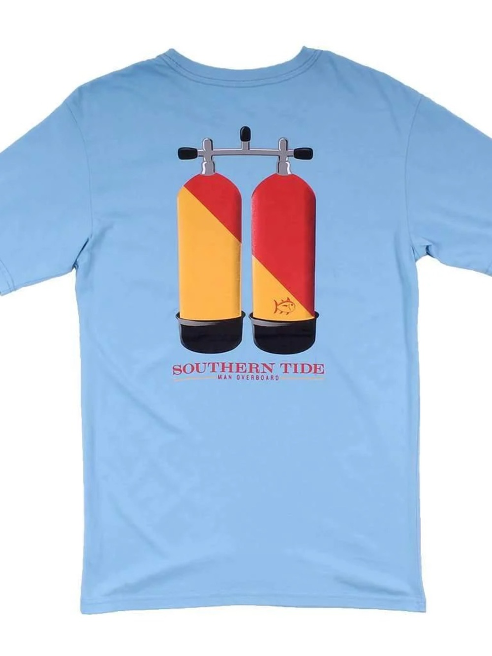Southern Tide Light Blue Pocket Tee with Colorful Patch size Large